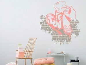 Αγάπη γκράφιτι, 3D – Τρισδιάστατα, Αυτοκόλλητα τοίχου, 50 x 54 εκ.