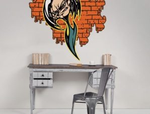 Γκράφιτι Face, 3D – Τρισδιάστατα, Αυτοκόλλητα τοίχου, 50 x 48 εκ.