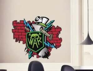 Γκράφιτι War, 3D – Τρισδιάστατα, Αυτοκόλλητα τοίχου, 51 x 43 εκ.