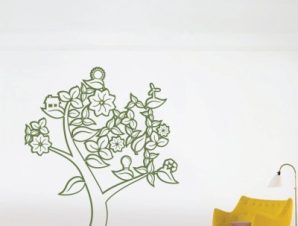 Ανοιξιάτικο δέντρο με λουλούδια, Δέντρα – Λουλούδια, Αυτοκόλλητα τοίχου, 100 x 117 εκ.