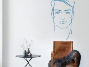 Ανδρικό πρόσωπο, Φιγούρες, Αυτοκόλλητα τοίχου, 31 x 58 εκ.