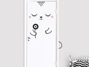 Bunny Flower, Sticker Πόρτας, Αυτοκόλλητα πόρτας, Small (50×95)