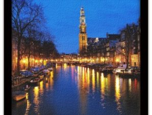 Prinsengracht κανάλι στο Άμστερνταμ, Πόλεις – Ταξίδια, Πίνακες σε καμβά, 40 x 40 εκ.