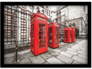 Οι κόκκινοι τηλεφωνικοί θάλαμοι του Λονδίνου, Πόλεις – Ταξίδια, Πίνακες σε καμβά, 20 x 15 εκ.