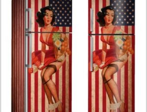 Ρετρό σημαία Αμερικής, Vintage, Αυτοκόλλητα ψυγείου, 50 x 85 εκ.