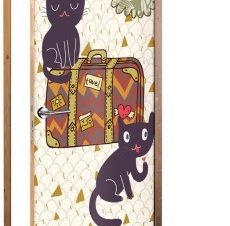 Ταξιδιάρικες γάτες, Παιδικά, Αυτοκόλλητα πόρτας, 60 x 170 εκ.