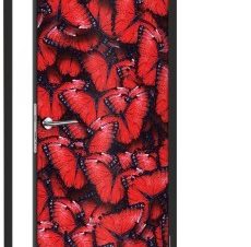 Κόκκινες πεταλούδες, Φόντο – Τοίχοι, Αυτοκόλλητα πόρτας, 60 x 170 εκ.